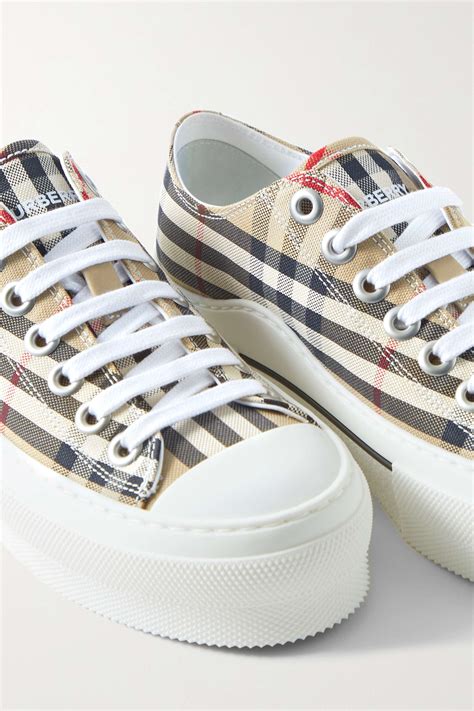 burberry sneakers womens black|Burberry checked canvas sneakers.